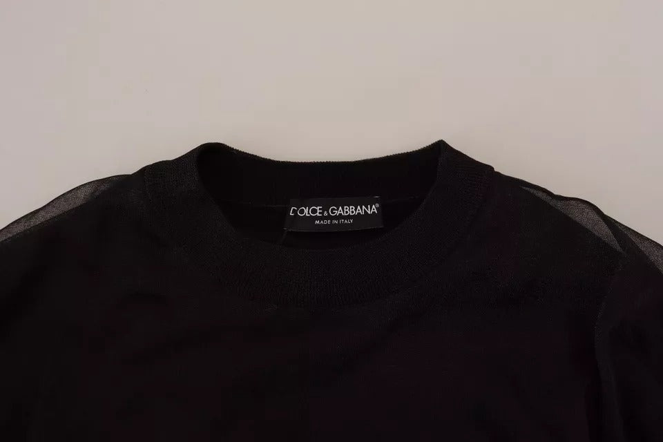Pull en polyester noir avec logo Dolce &amp; Gabbana pour homme