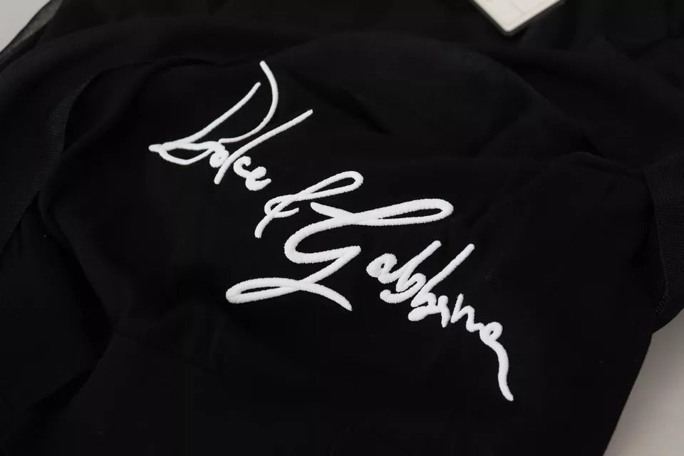 Pull en polyester noir avec logo Dolce &amp; Gabbana pour homme