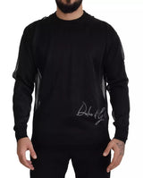 Pull en polyester noir avec logo Dolce &amp; Gabbana pour homme