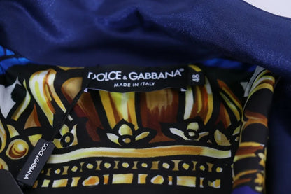Dolce &amp; Gabbana Blauwe Heraldische Patch Gestreepte King Bee Trui