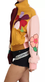 Dolce & Gabbana Multicolor Floral Full Zip Sweater