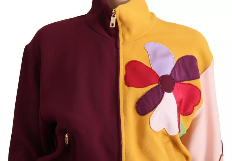 Dolce & Gabbana Multicolor Floral Full Zip Sweater
