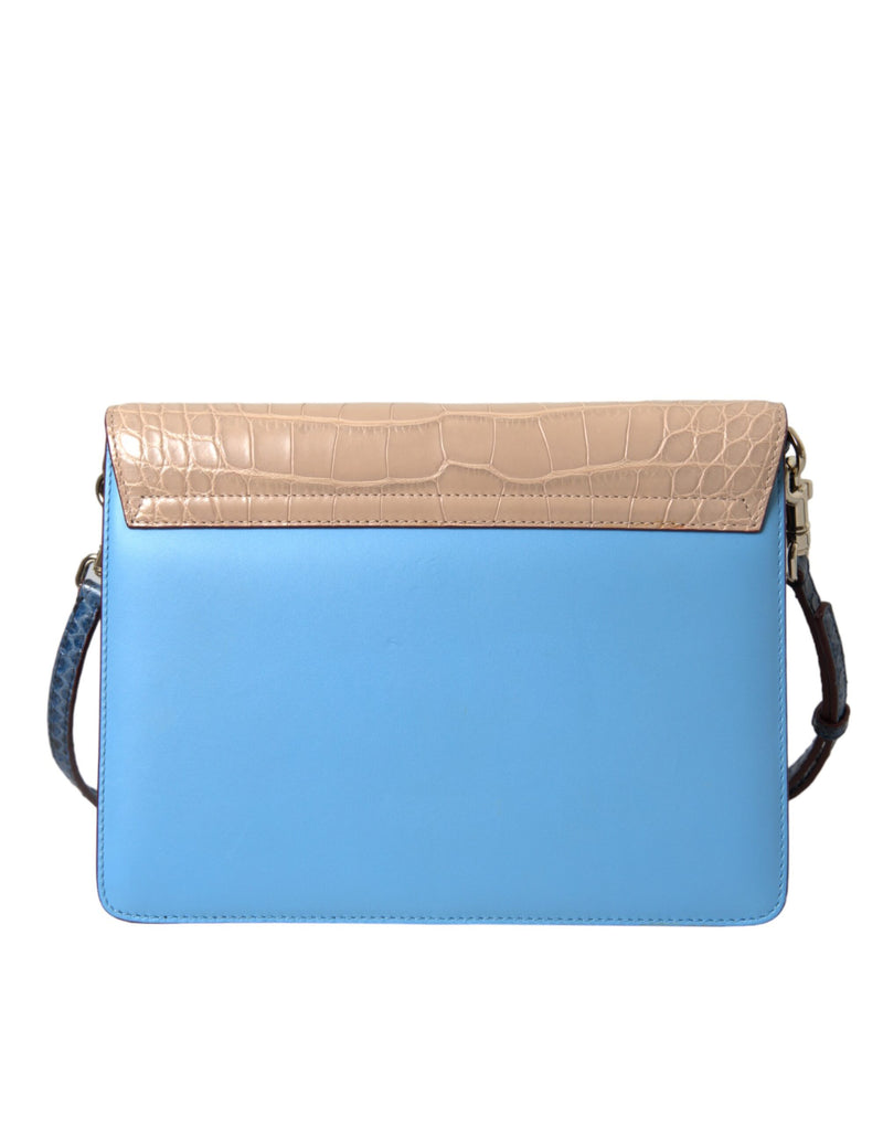 Sac à bandoulière Dolce & Gabbana LUCIA en cuir exotique bleu beige