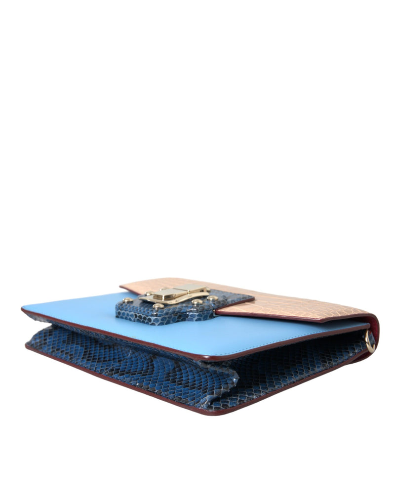Sac à bandoulière Dolce & Gabbana LUCIA en cuir exotique bleu beige
