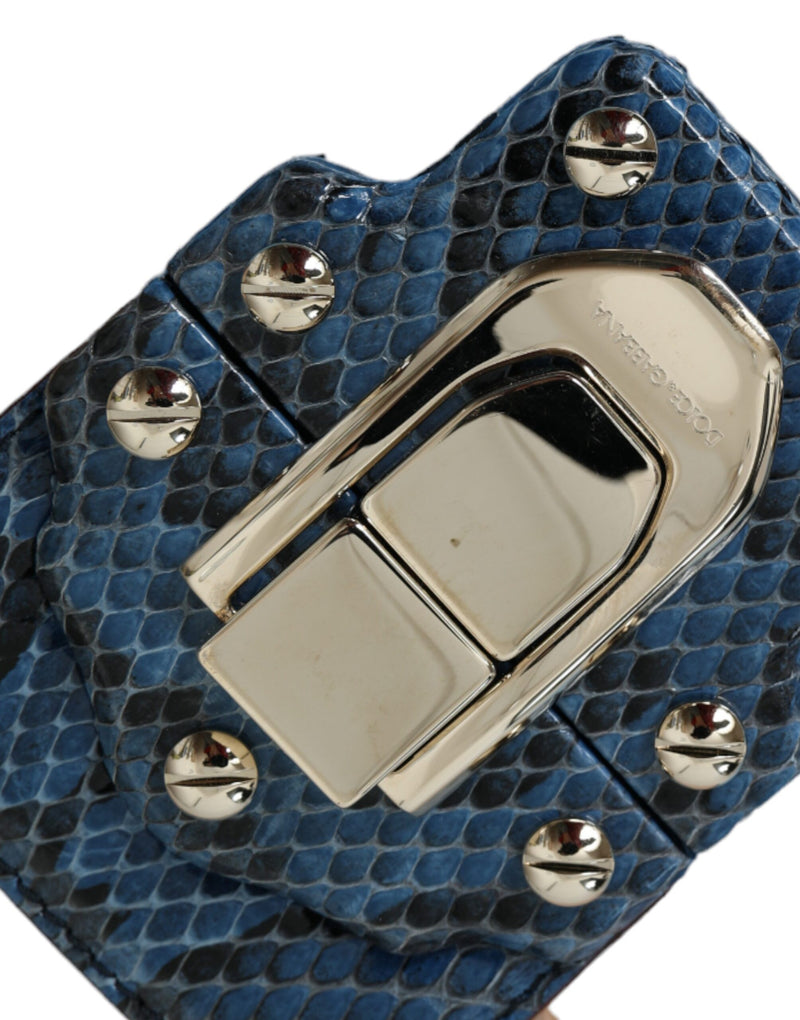 Sac à bandoulière Dolce & Gabbana LUCIA en cuir exotique bleu beige