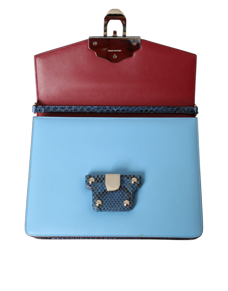 Sac à bandoulière Dolce & Gabbana LUCIA en cuir exotique bleu beige
