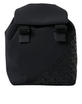 Sac à dos d'école Dolce & Gabbana en néoprène noir et nylon avec logo DG
