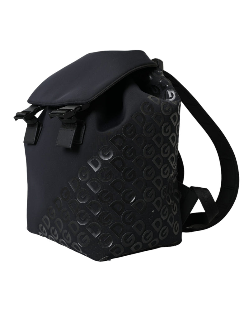 Sac à dos d'école Dolce & Gabbana en néoprène noir et nylon avec logo DG