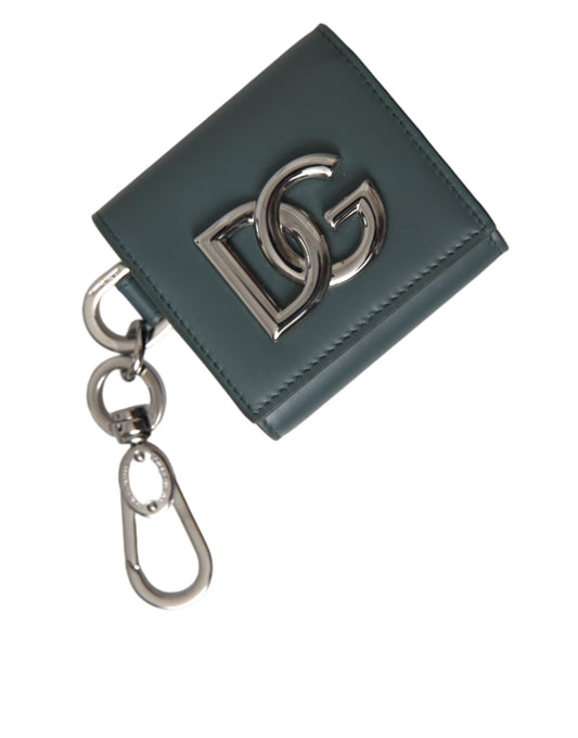 Dolce & Gabbana Groene Leren DG Logo Sleutelhanger Portemonnee Sleutelhanger Portemonnee