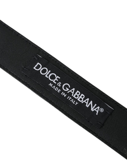 Dolce & Gabbana donkerbruine geperforeerde leren riem met metalen gesp voor heren