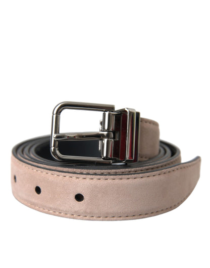 Dolce &amp; Gabbana beige suède zilveren gesp riem heren