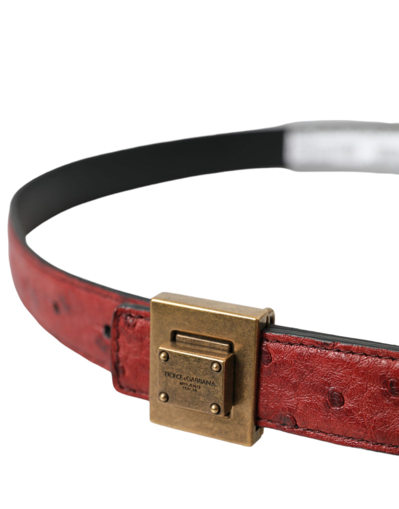 Dolce & Gabbana Ceinture en Cuir Marron avec Boucle Métallique