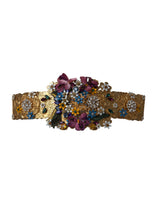 Ceinture Large à Taille Élevée Multicolore en Cristal Dolce & Gabbana