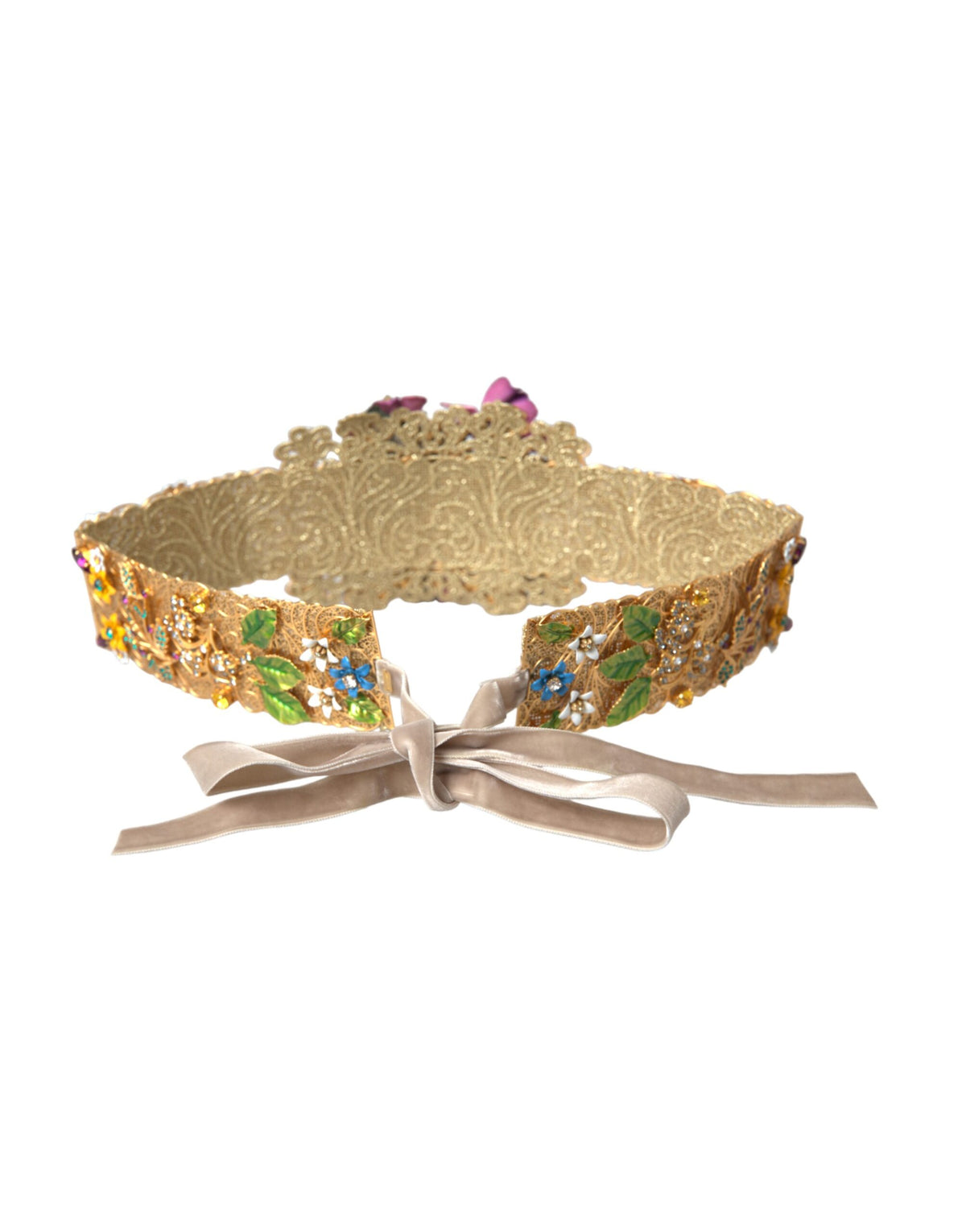 Ceinture Large à Taille Élevée Multicolore en Cristal Dolce & Gabbana