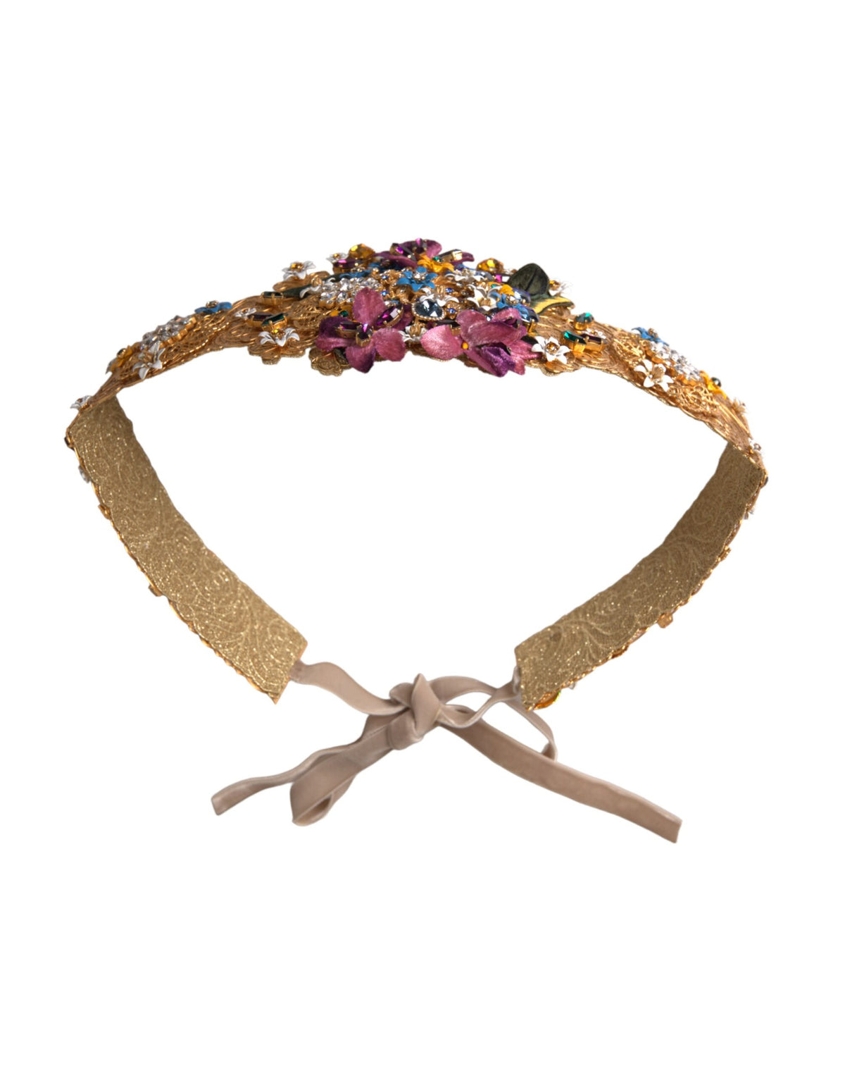 Ceinture Large à Taille Élevée Multicolore en Cristal Dolce & Gabbana