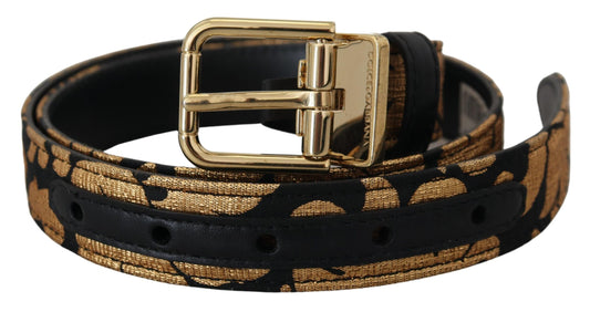 Dolce & Gabbana Multicolor Jacquard Leren Logo Gesp Riem