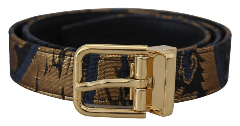 Dolce & Gabbana Ceinture en Cuir Jacquard Multicolore avec Boucle Logo