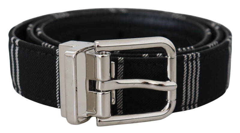 Ceinture en Coton Noir et Blanc Dolce & Gabbana avec Boucle Métallique