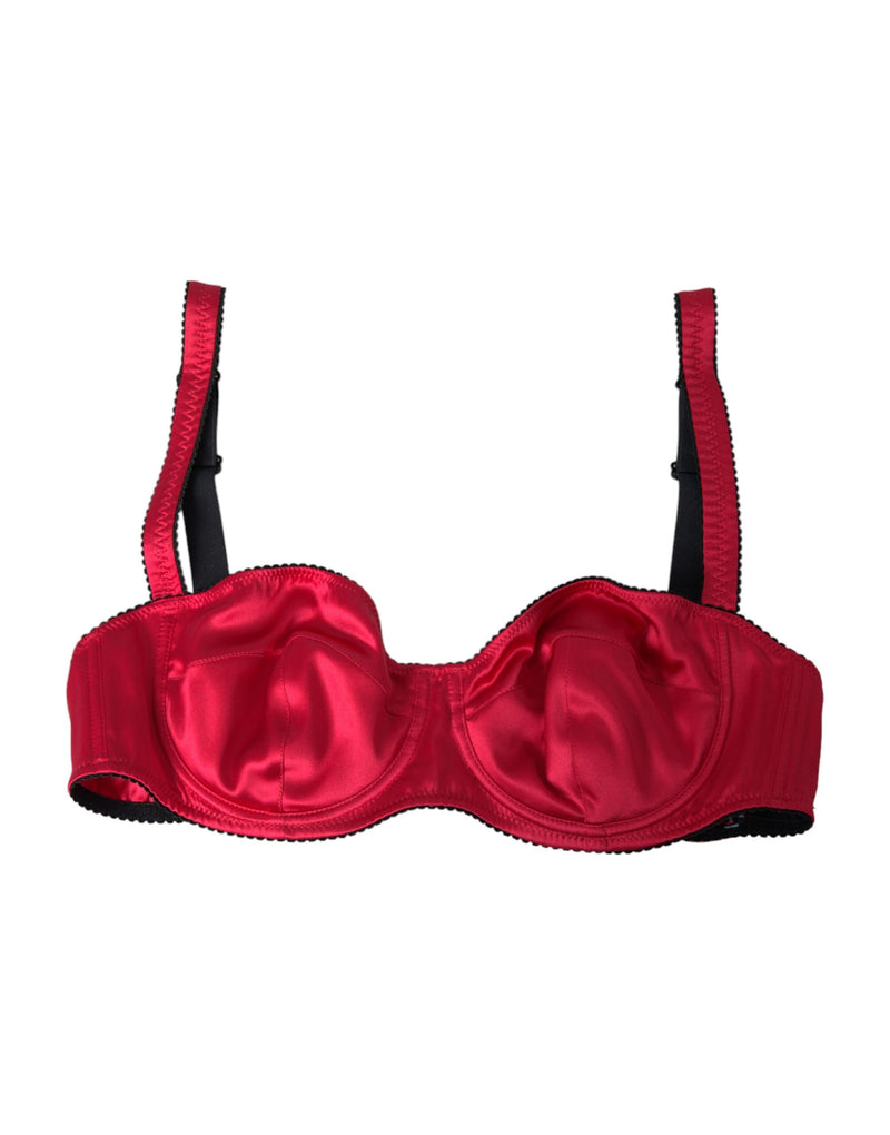 Dolce & Gabbana Bordeaux Silk Stretch Balconcino Bra