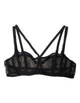 Dolce & Gabbana Black Floral Lace Balconcino Bra for Women