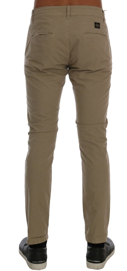 Chinos slim fit en coton extensible beige de Daniele Alessandrini