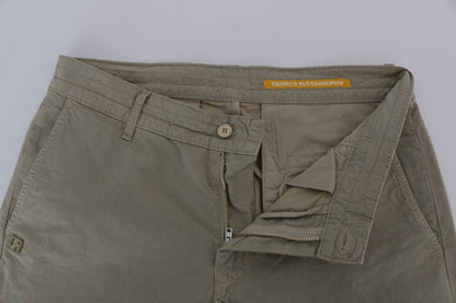 Chinos slim fit en coton extensible beige de Daniele Alessandrini