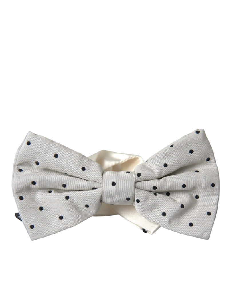 Nœud papillon Dolce &amp; Gabbana en polyester à pois blancs et noirs pour homme