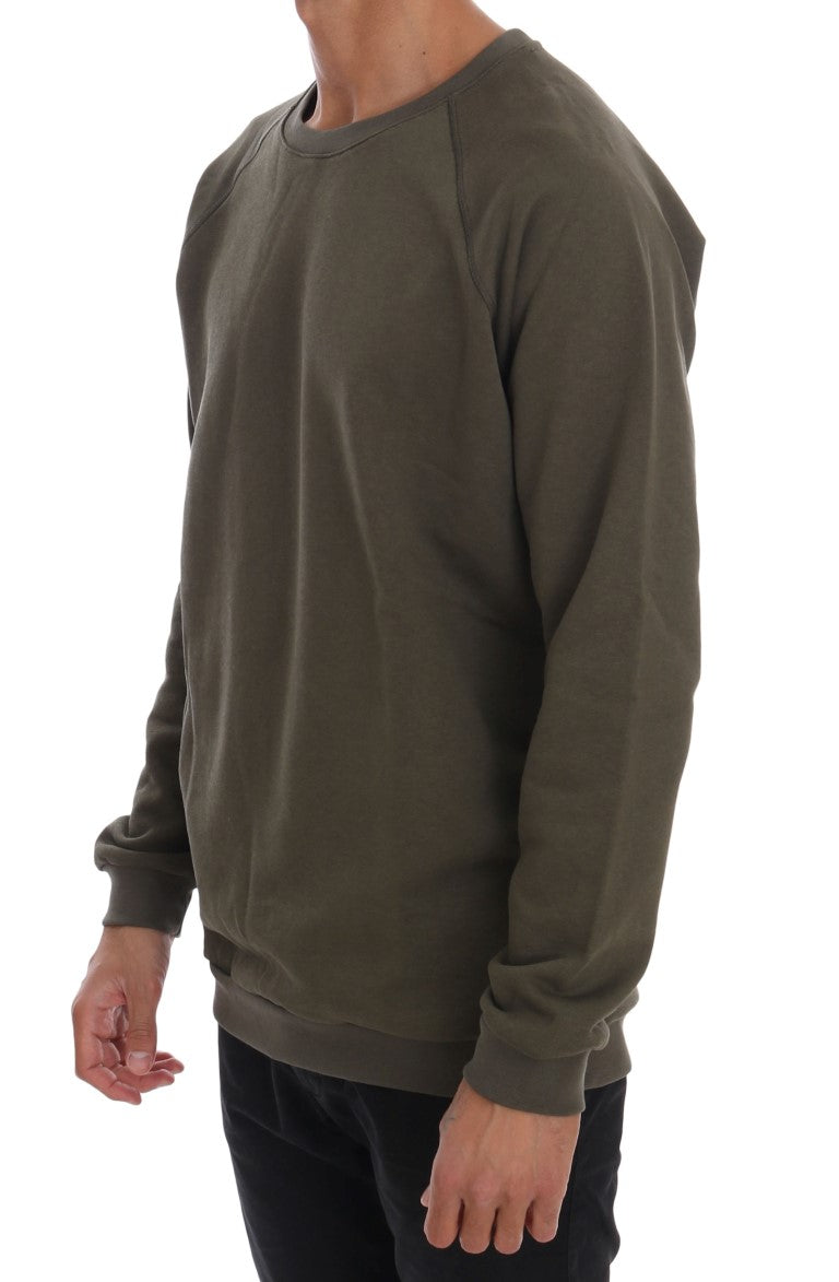 Pull en coton à col rond vert de Daniele Alessandrini