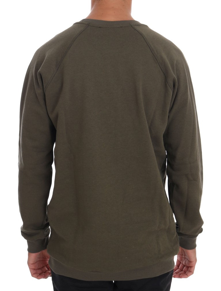 Pull en coton à col rond vert de Daniele Alessandrini