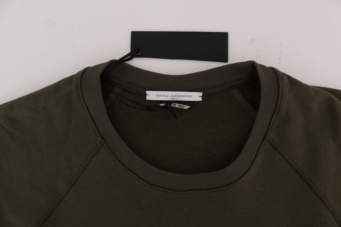 Pull en coton à col rond vert de Daniele Alessandrini