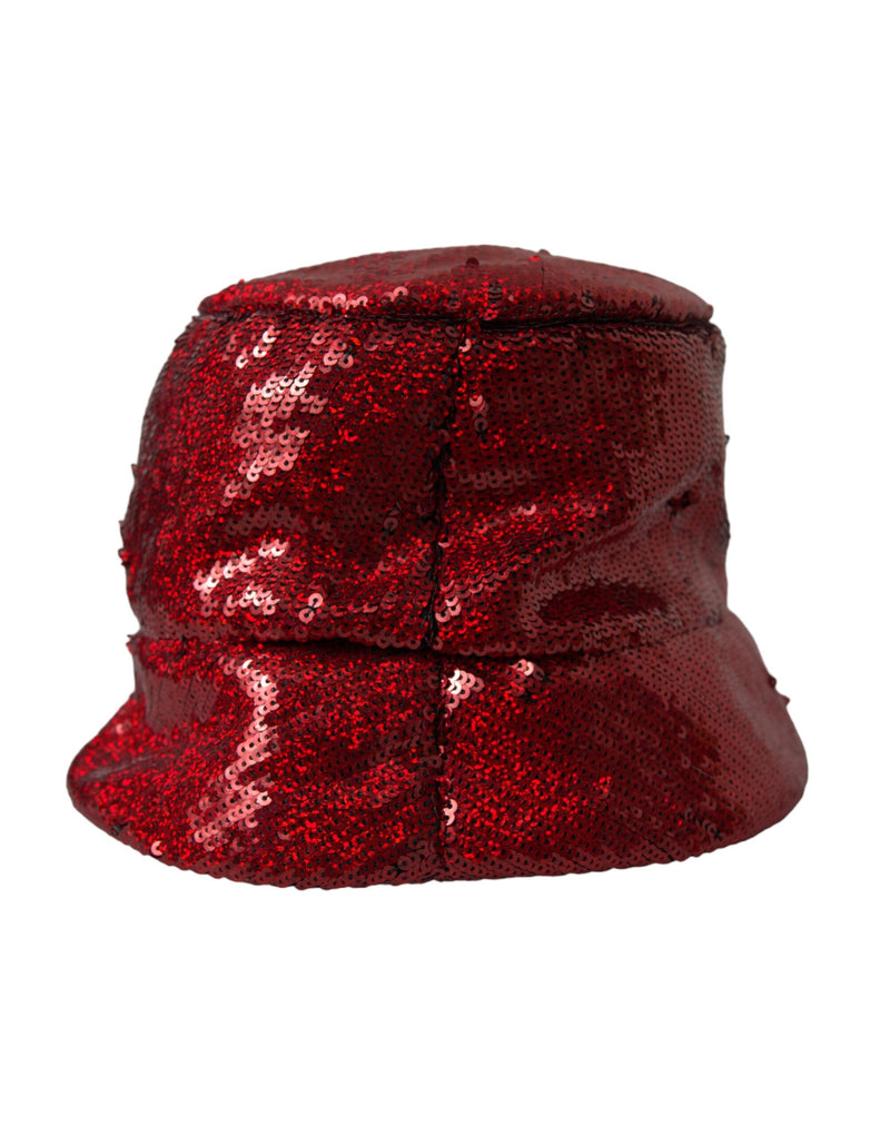 Bob en nylon à paillettes rouges Dolce & Gabbana pour homme