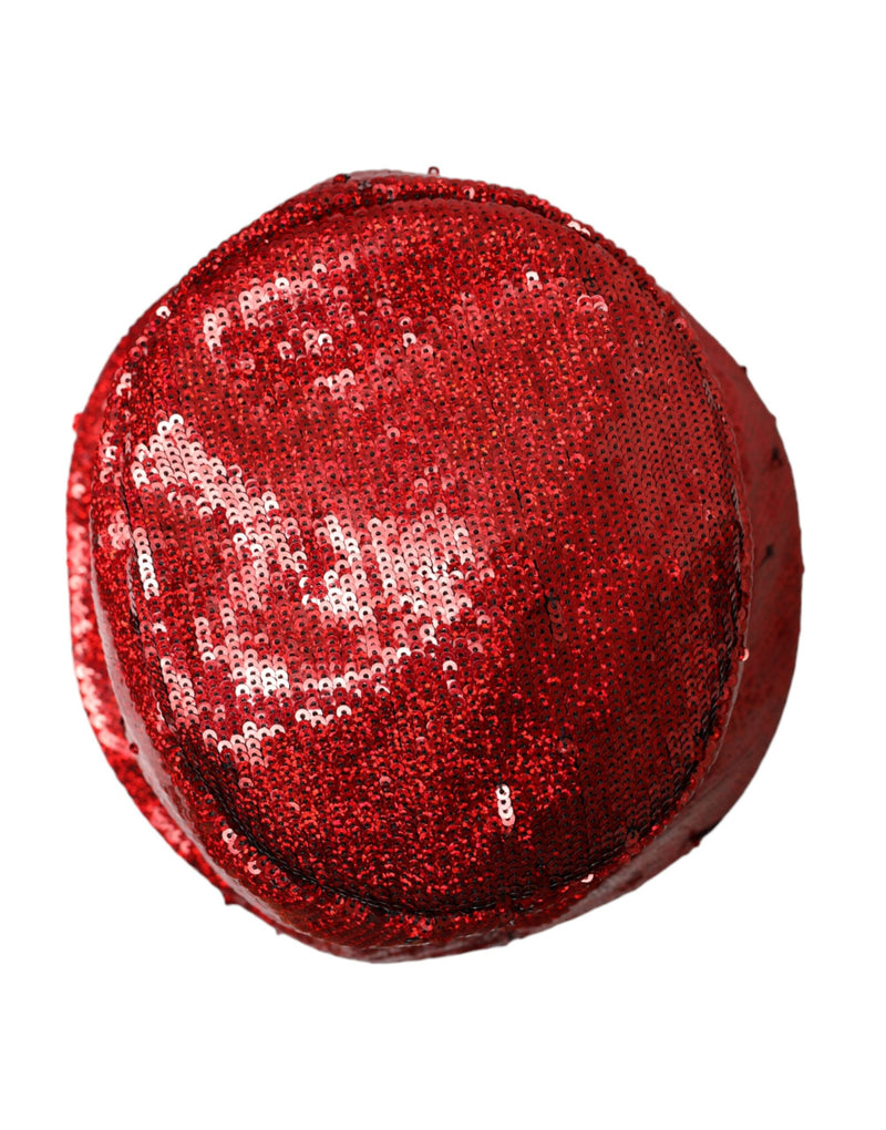 Bob en nylon à paillettes rouges Dolce & Gabbana pour homme