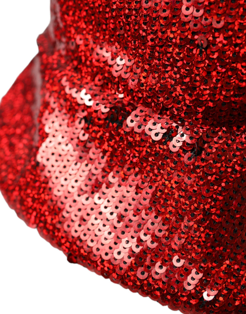 Bob en nylon à paillettes rouges Dolce & Gabbana pour homme
