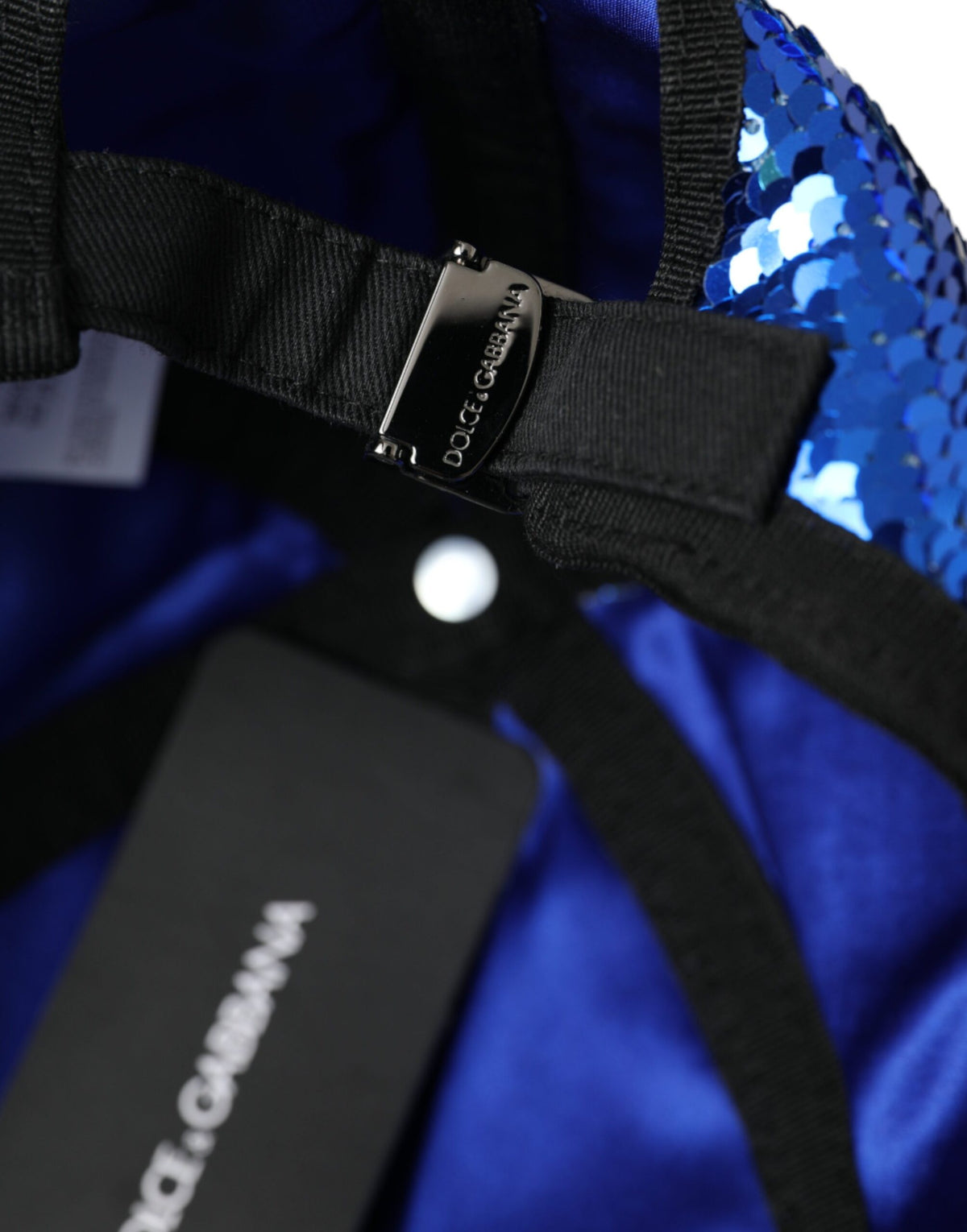 Casquette de baseball à sequins bleu royal Dolce & Gabbana pour homme