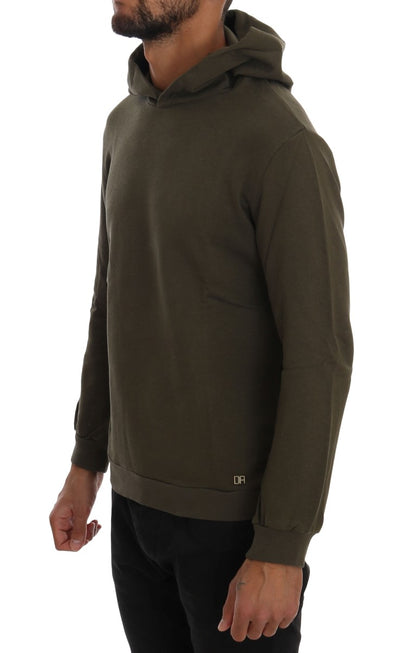 Pull en coton à capuche vert de Daniele Alessandrini