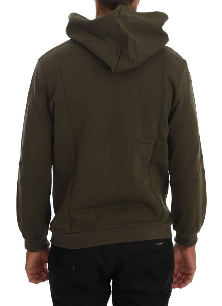 Pull en coton à capuche vert de Daniele Alessandrini