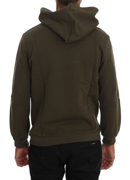 Pull en coton à capuche vert de Daniele Alessandrini