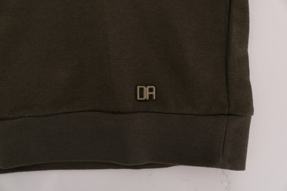Pull en coton à capuche vert de Daniele Alessandrini