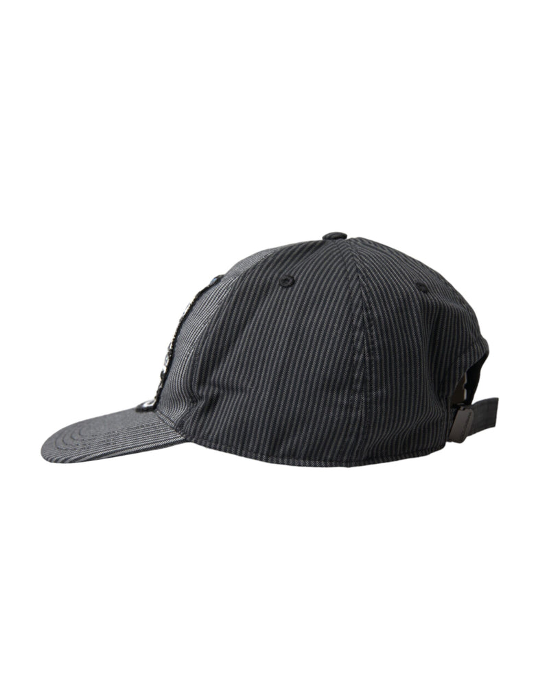 Casquette de baseball en coton noir ornée Dolce & Gabbana pour homme