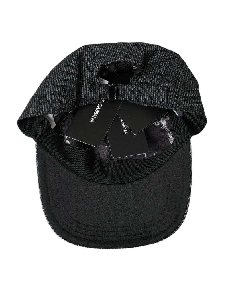 Casquette de baseball en coton noir ornée Dolce & Gabbana pour homme