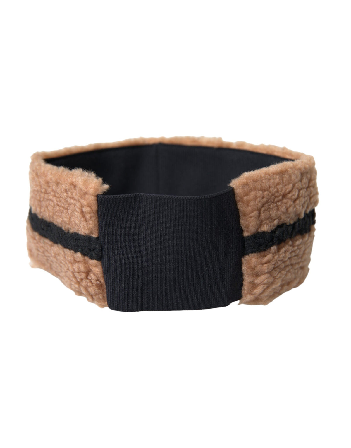 Chapeau bandeau en laine polaire marron et noir Dolce & Gabbana pour homme