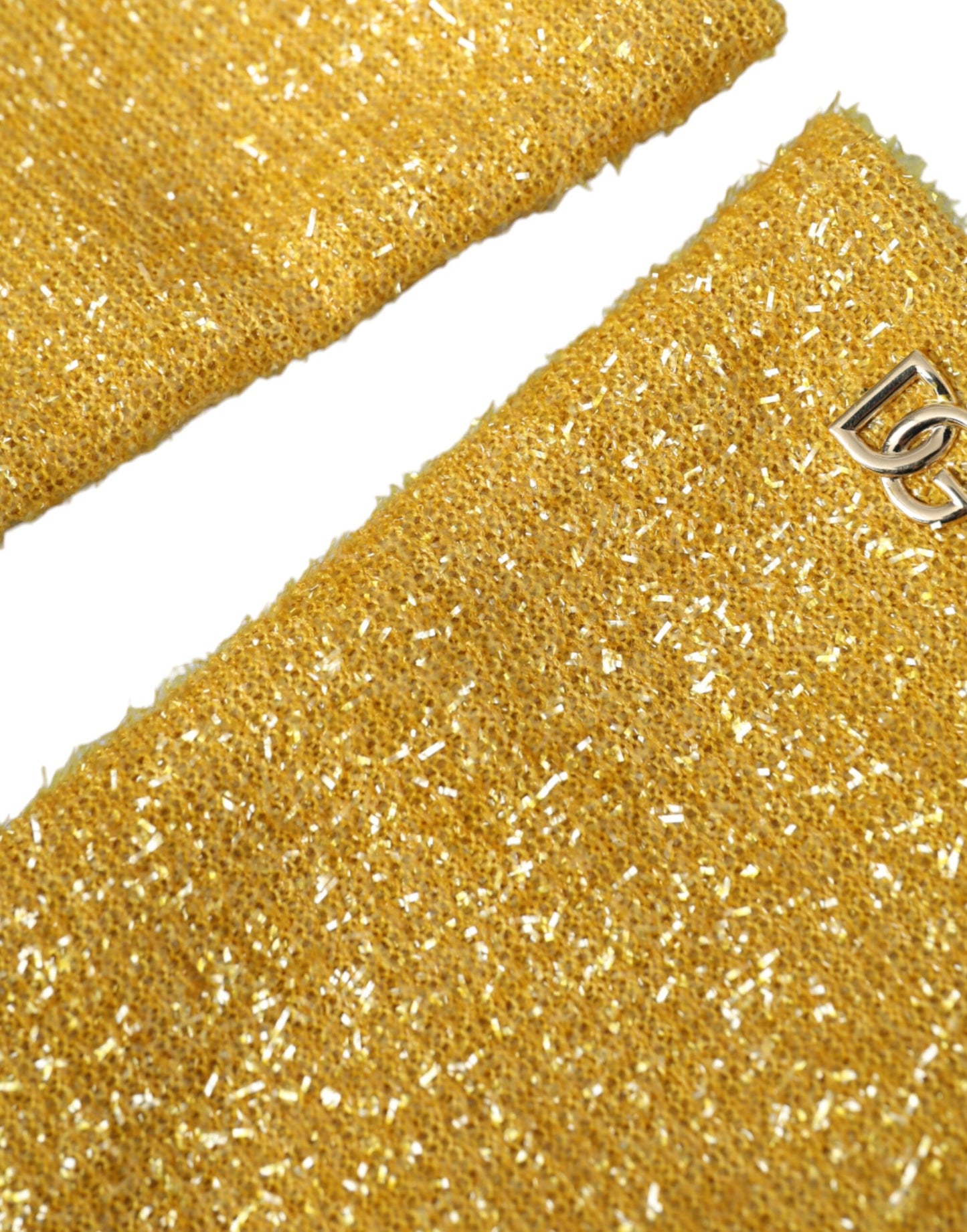 Dolce & Gabbana Gold Lurex Fantasia Mid Arm Length Handschoenen