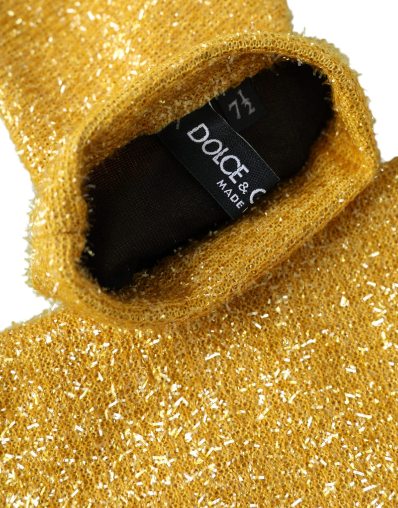 Gants Fantasia Mid Arm en Lurex Doré Dolce & Gabbana