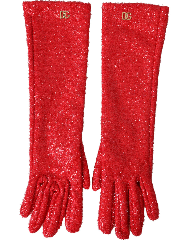 Gants Fantasia Rouge Lurex Dolce & Gabbana Mi-Longs