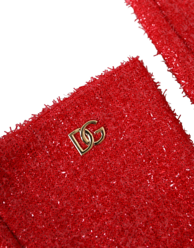 Gants Fantasia Rouge Lurex Dolce & Gabbana Mi-Longs