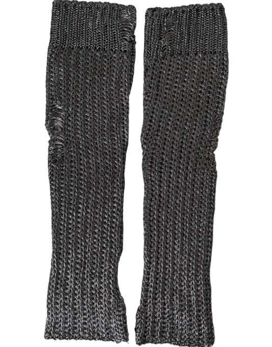 Dolce & Gabbana Gray Viscose Knitted Fingerless Gloves