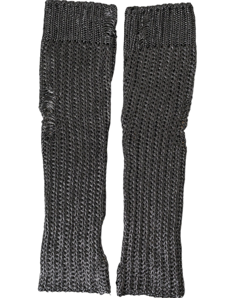 Gants sans doigts en viscose grise Dolce & Gabbana