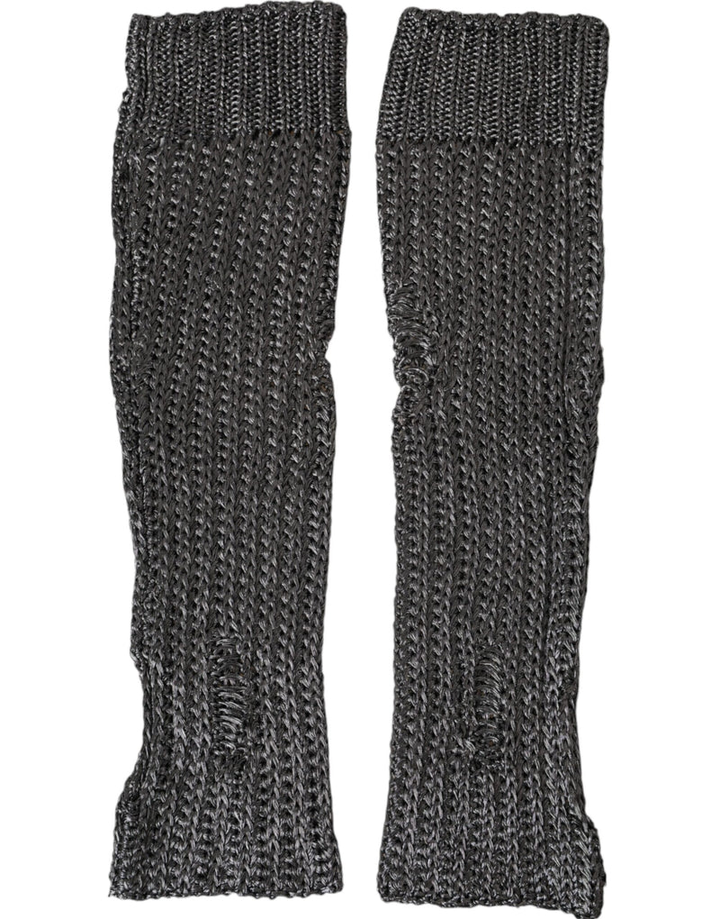 Gants sans doigts en viscose grise Dolce & Gabbana