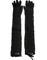 Dolce & Gabbana Black Taormina Lace Elbow Length Gloves