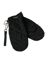 Gants Mitaines en Nylon Matelassé Noir Dolce & Gabbana